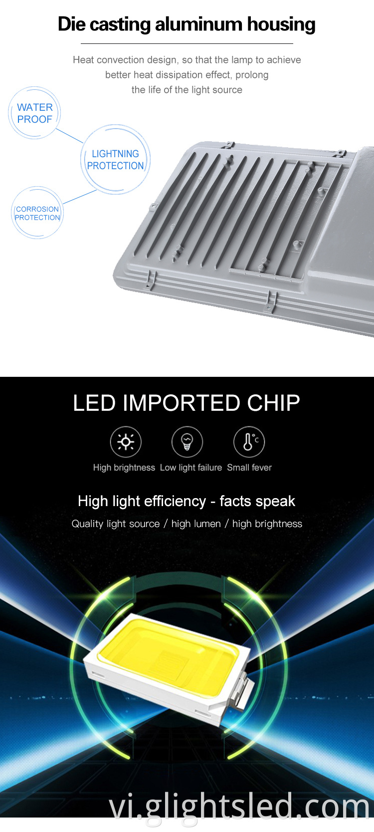 Die Casting Aluminum IP65 Không thấm nước ngoài trời 120W SMD Solar LED LED Đèn đường phố